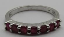 RUBY BAND RING STERLING SILVER SIZE 8