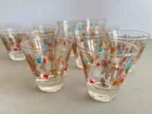 Set of Vintage Federal Glass Barware Glasses