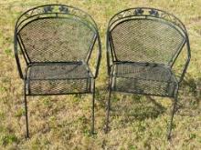 Set of 2 Metal Outdoor Chairs