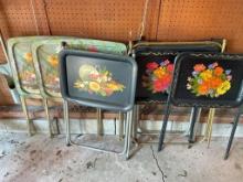 Mixed Lot of Vintage Metal TV Trays