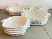 Group of Corning Casserole Dishes