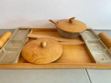 Vintage Bellette Wooden Serving Tray