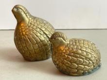 Pair of Vintage Brass Quails