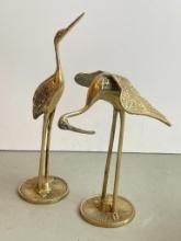 Pair of Brass Cranes