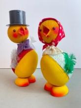 Pair of West German Egg Spring Head Figurines