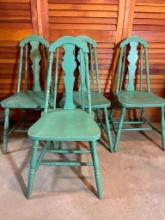 Set of 4 Vintage Wooden Chairs