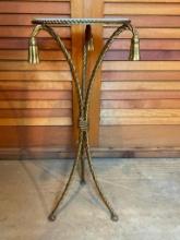 Vintage Metal Plant Stand with Marble Top