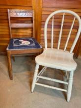 Group of 2 Wooden Chairs