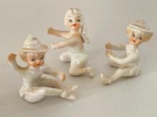 Group of 3 Candle Hugger Pixie Elves