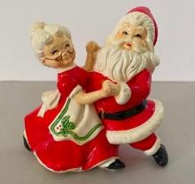 Vintage Dancing Santa and Mrs. Claus Figurine