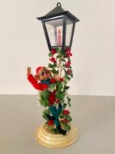 Vintage Plastic Pixie Elf on Lamp Post