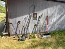 Lot of Yard Tool and More in Garage Corner