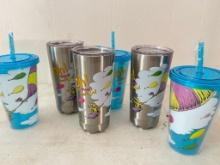 6 New Doctor Seuss Cups With Straws