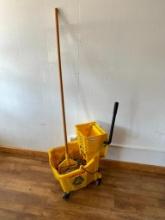 Yellow Mop Bucket and Mop