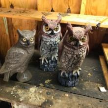 Three Plastic Owls to Scare of the Birds!