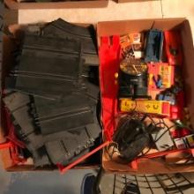 Lot of Large Slot Car Track, Slot Car, Plastic Toy Cars and More