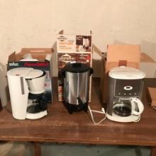 Braun Flavor Select, Westbend Party Perk and Gevalia Coffee Pots