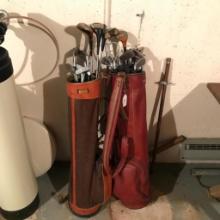 Two Bags of Vintage Golf Clubs