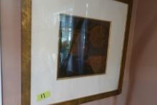 CONTEMPORARY PAINTING FRAMED UNDER GLASS 27 X 27