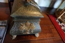 DECORATIVE FOOTED BOX AND SANDRA BOISSI PURSE