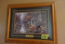 FRAMED UNDER GLASS PRINT TITLE SECRET HIDEAWAY BY DERK HANSON 19 X 15