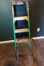 LADDER AND SMALL TABLE