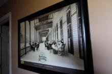 BLACK AND WHITE POSTER FRAMED UNDER GLASS 40 X 28