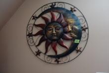 METAL SUN MOON AND STAR 31 INCH ACROSS