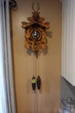 BLACK FOREST CUCKOO CLOCK WITH PINE CONE WEIGHTS