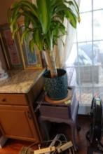 SINGLE DRAWER NIGHT STAND POTTED PLANT