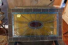 LEADED GLASS 30 INCH X 18 INCH