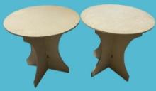 (2) Round Tables—Wood Composite and