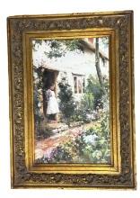 Framed “A Pretty Cottage Garden “ Print by A