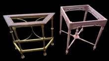 Two Tables Missing Tops—Pink is 23"� Square,