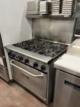 Tri-Star 6 Burner Gas Range w/Oven Below