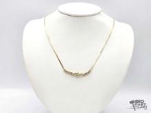 14K Gold Necklace with Diamonds, 6.67g