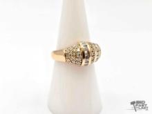 14K Gold Round & Baguette Diamond Ring, 5.27g