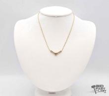 14K Gold Round & Baguette Diamond Necklace, 4.02g