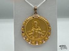 10k Gold Religious Pendant, 13.47g