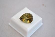 14.25 Carat Pear Cut Lemon Citrine