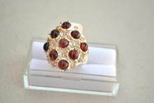 Garnet Ring in Sterling Silver