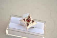 Garnet Ring in Sterling Silver