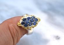 Sapphire Ring in Sterling Silver -- Size 7