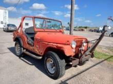 1974 Jeep CJ5, VIN# Not Legible, RECEIPT SERVES AS BILL OF SALE-NO TITLE (FOR PARTS ONLY)