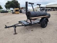 Custom Made 3 Compartment BBQ Pit on Trailer, 3ft. x 6ft 6in.*RECEIPT SERVES AS BILL OF SALE