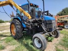 New Holland Model TS100 Tractor w/Shredder w/Boom Attachment, Srl. #05418 OFFSITE-CORPUS CHRIST, TX