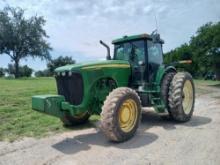 John Deere 8220 Tractor W/Duals Cab, Quick Hitch, MFWD, Power Shift, PTO