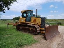 John Deere 850J w/ Root Plow and Rake Crawler Dozer