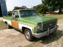 1975 CHEVROLET CHEYENNE 10 LONG BED, AUTO TRANS, 350 GAS ENG. 84,742 MILES