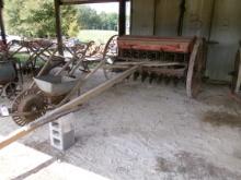 SUPERIOR BY OLIVER HORSE DRAWN GRAIN DRILL, FERTILIZER BOX, SEED BOX, & SMALL SEED BOX (RARE FIND)